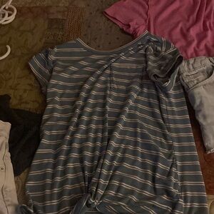 Blue and White Striped T-Shirt